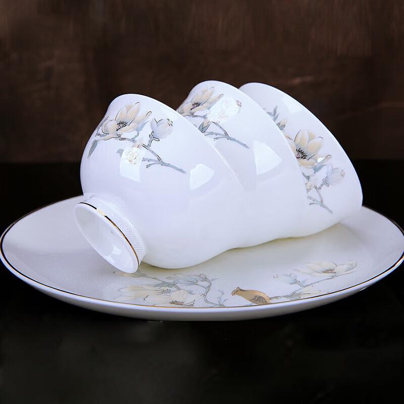 Jinqiutang Jingdezhen 4.5-inch Bone China Rice & Soup Bowls (10-Pack)