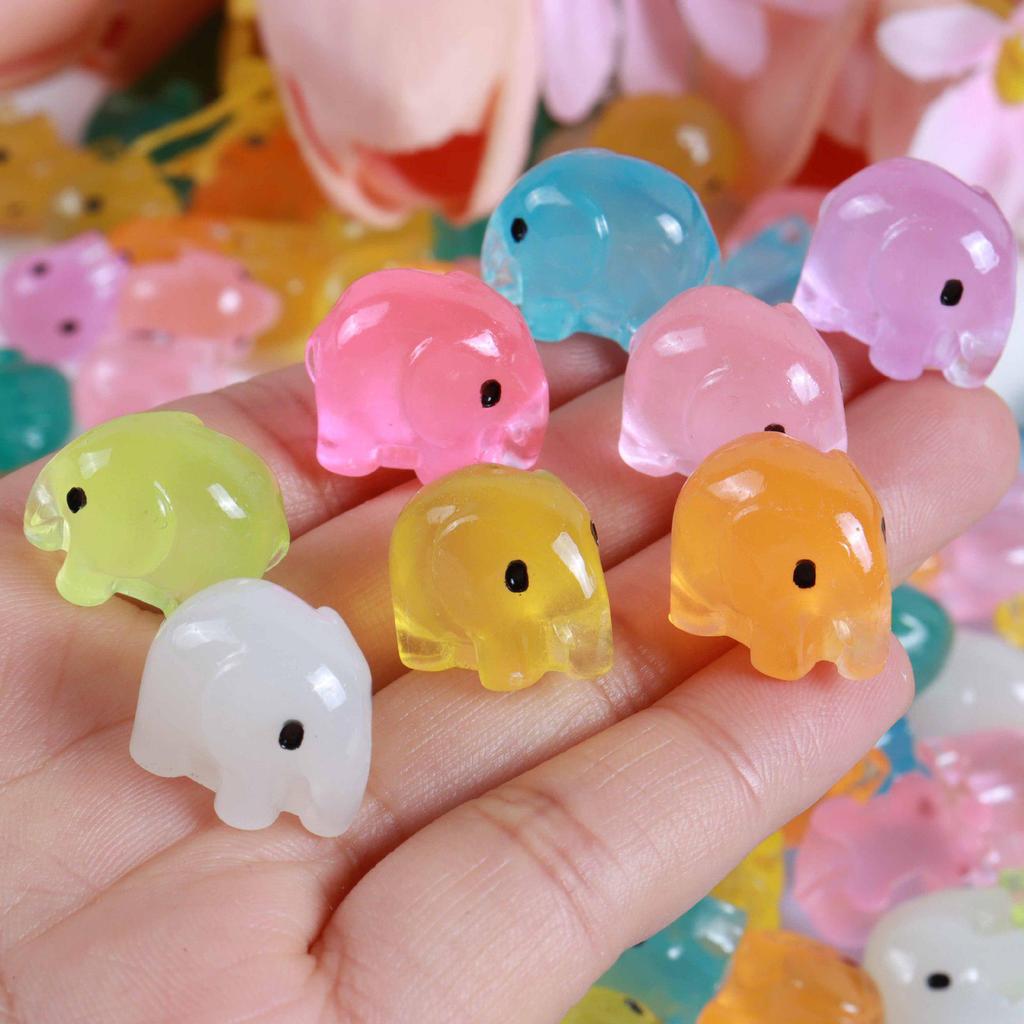 Resin Mini Luminous Animal Figurines - DIY Cartoon Toys for Micro Landscapes, Ideal Children's Gift