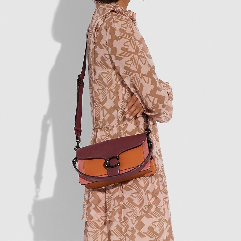 New COACH Tabby Multicolor Leather Wine God Bag One Shoulder Crossbody Shoulder Bag Women's Pink Purple Orange Multicolor 76105-V5NGU