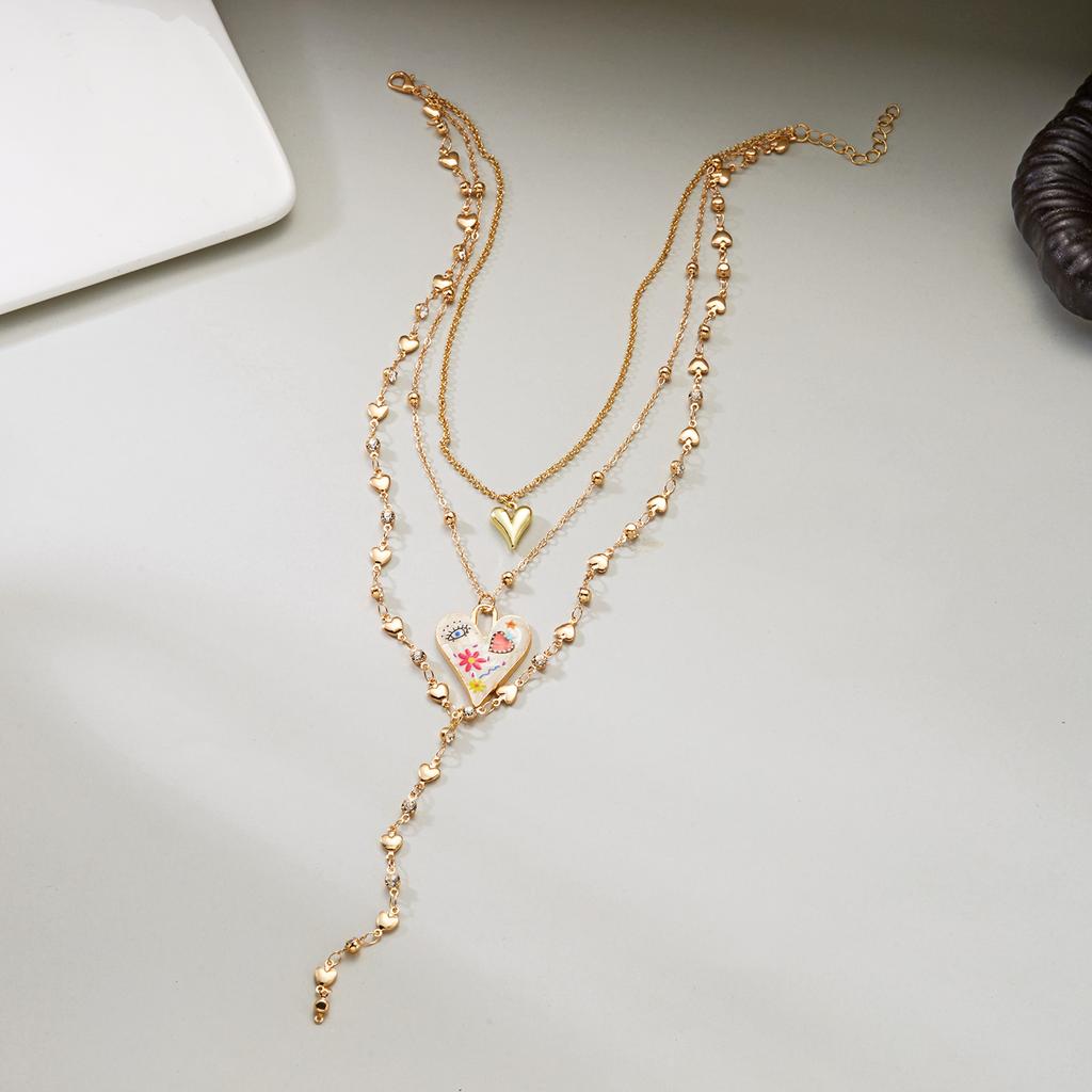 Gold Color Glass Long Y-Shaped Necklace For Women Colorful Crystal Chain Zircon Pearl Tassel Clavicle Choker Party Jewelry