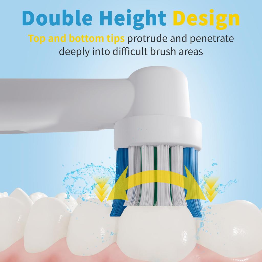 GENKENT Electric Toothbrush Replacement Brush Sets Compatible with Oral Braun Professional Electric Includes Dust Cover 8-Pack Toothbrushes,