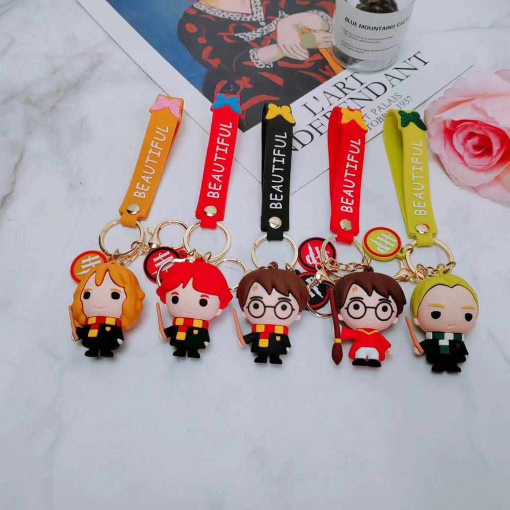 Potter Harry Ron Hermione Malfoy Keyring Keychain Pendant Figure Toy Xmas Gift