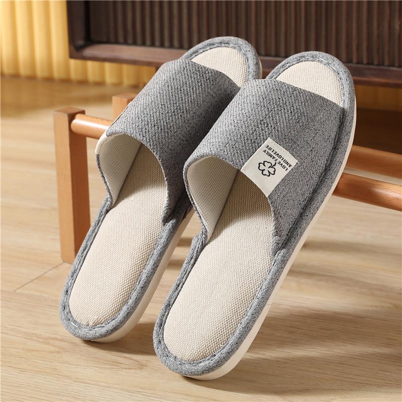 2023 Summer Cotton & Linen Non-Slip Indoor Slippers for Men & Women - Silent & Comfortable