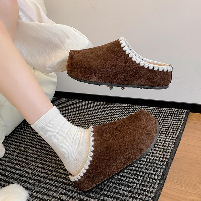 Fashion Fashion Women Slippers Suede Flats Platform Mules Shoes Casual Slingback Sandals 2025 Summer New Woman Sides Sandalias De Mujer
