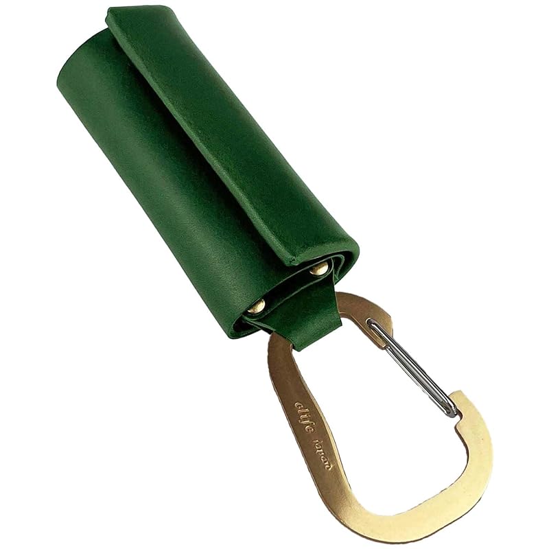

[Cliff] wallet wallet men s mini wallet small wallet compact made in Japan genuine leather Brass (carabiner-green)