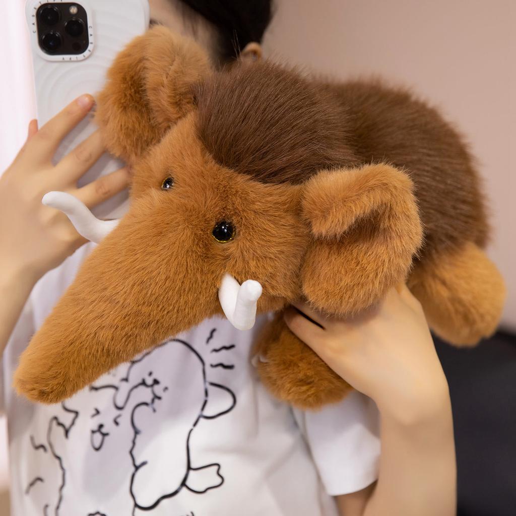35/50CM Lovely Mammoth Plush Toys Stuffed Soft Animal Big Elephant Toy Kawaii Brown Mammoth Doll Birthday Gift