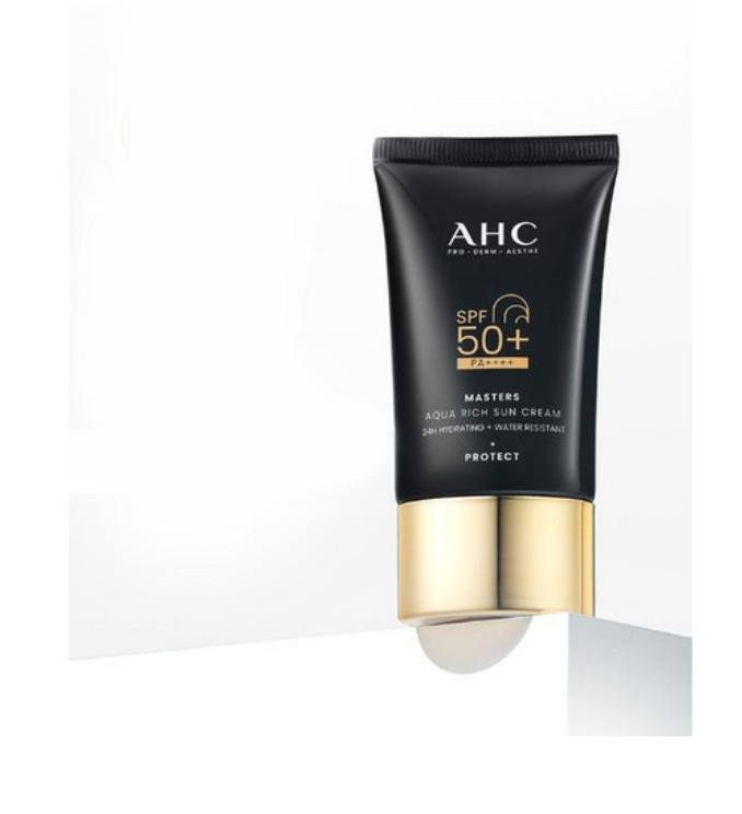 AHC Masters Aqua Rich Sun Cream SPF50+ PA++++ | Lightweight & Hydrating Korean Sunscreen – 30ml