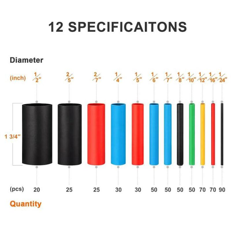 Heat Shrink wrapped Shrinking Insulation Sleeving Thermal Casing Car Electrical Cable Shrink Tube Tube Kit