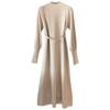 Women 2021 Autumn Winter Elegant Dresses Female Ribbed Knitted Sweater Dresses Ladies Turtleneck Long Sleeve Midi Vestidos
