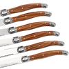 Jaswehome 6-teilige Steakmesser- und Gabelkollektion mit Holzmaserung, Westliches Essbesteckset, Edelstahl-Besteckutensilien