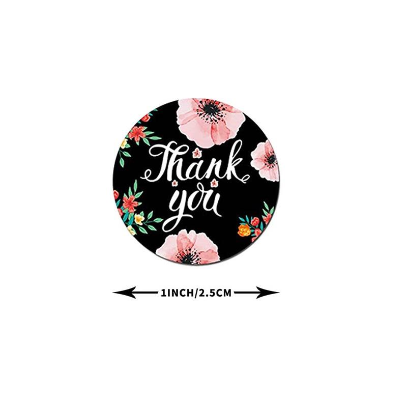 500 Stück/Rolle Blume Danke Aufkleber Set 1 Zoll Kreis Floral Masking Tape Tagebuch Geschenk Dekoration Siegel