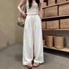 White Linen Wide-leg Pants Women's New Summer High Waist Loose Straight Small Casual Narrow Cotton and Linen Pants