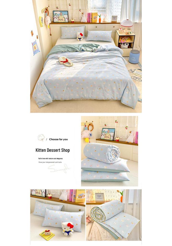 New A-Type Summer Cooling Quilt - Lightweight Single & Double for Dorms, Kids & Gifts