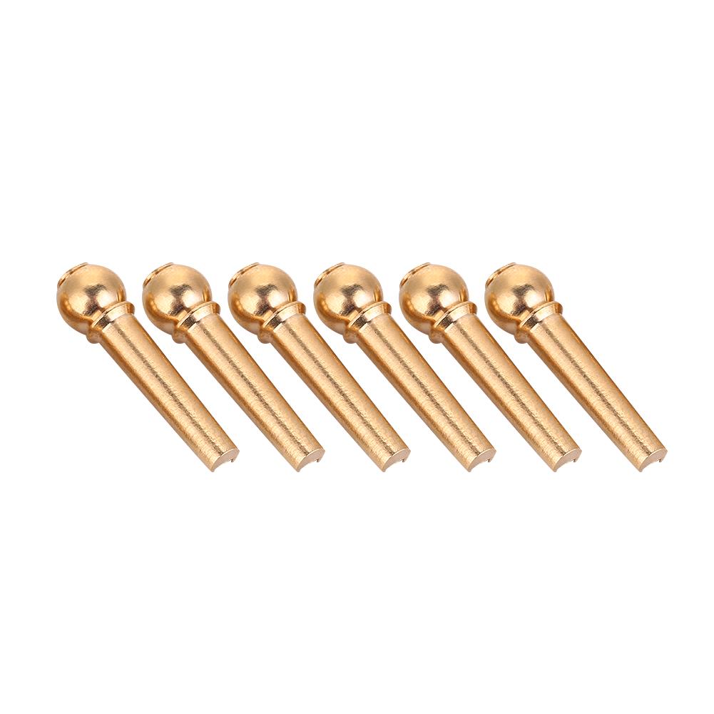 6 stk/sett Slitesterke Messing Gitar Bropinner Gitarer Reservedeler Reparasjonstilbehør