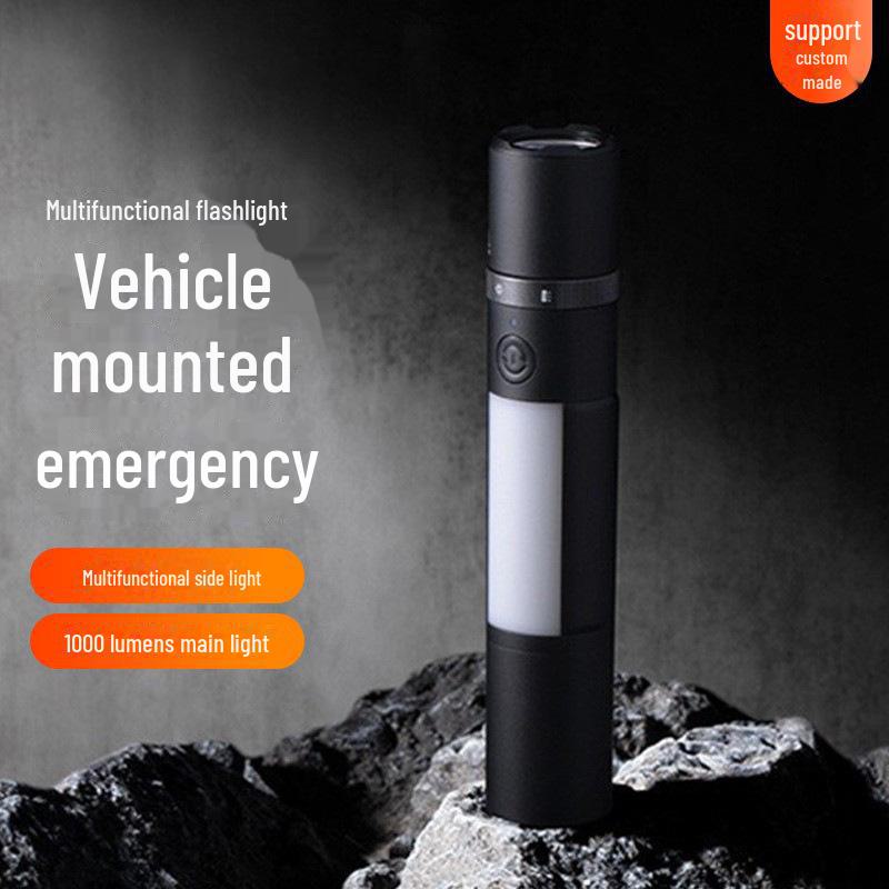 Xiaomi Mijia Multi-Function Rechargeable Flashlight: Portable, Long-Range, Strong Light, Safety Cutter, Ideal for Night Fishing and Outdoor Use