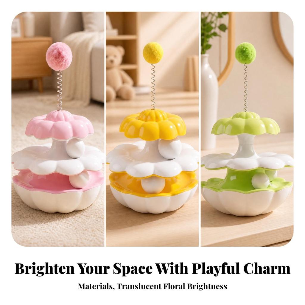 Interactive Cat Toy Flower-Shaped Tumbler Enrichment