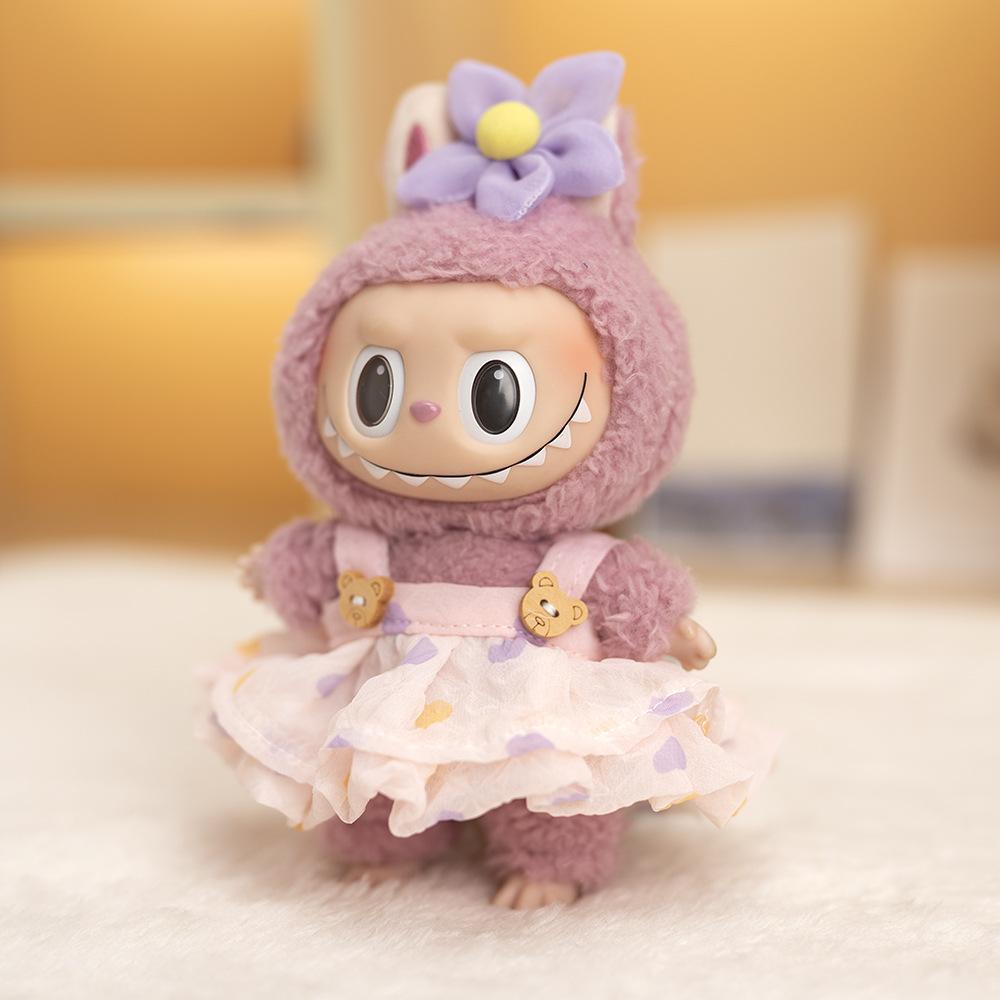 15/17cm Bonecas de Pelúcia Labubu Roupas Roupa Macacão Vestido Acessórios para Boneca de Vestir Cultivar Habilidade Prática Presente Infantil Brinquedo