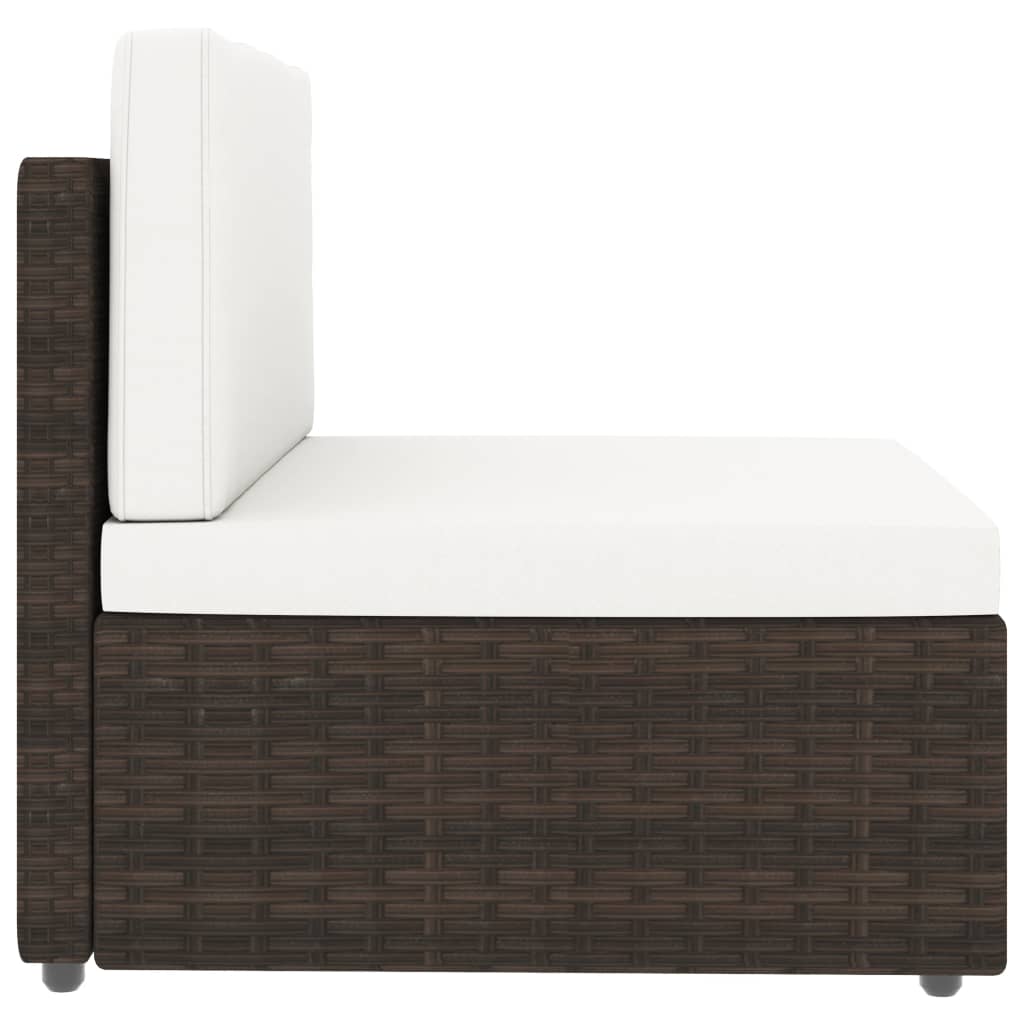 Modular 2 Seater Sofa Poly Rattan Brown