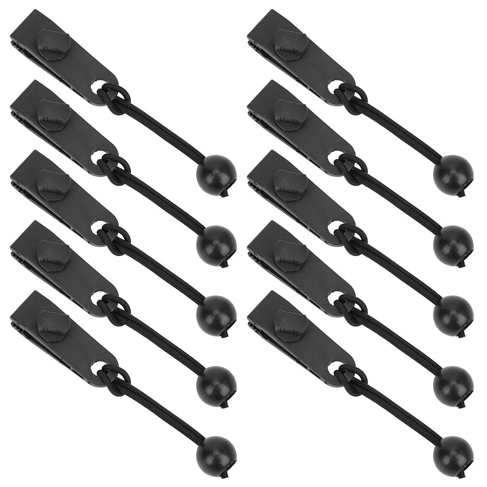 Outdoor Tent Retaining Clips Windproof Fixing Clamp with Bungee Cord for Camping Awning Caravan