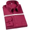 Men's Spread Collar with Hidden Button Mercerized Cotton Non-Iron Dress Shirt with Chest Pocket Long Sleeve Solid Business Office Wear