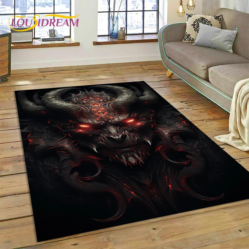Gothic Horror Monsters Demon Ghost Carpet Rug for Bedroom Living Room Home Sofa Decoration,Children Game Large Decor Floor Mat