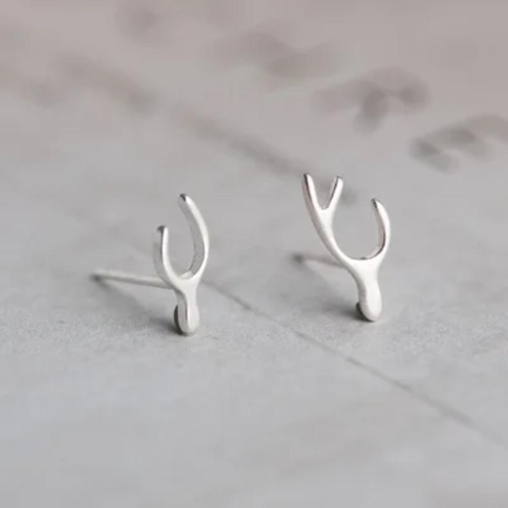 Silver Plated Korean Style Stud Earrings for Women Creative Ear Hole Design Allergy Free Fine Jewelry Accessories