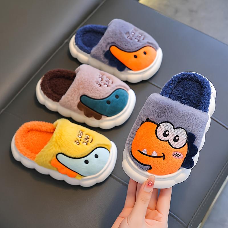 Dinosaur Slippers Cute Cartoon Dinosaur Design Winter Home Warm Shoes
