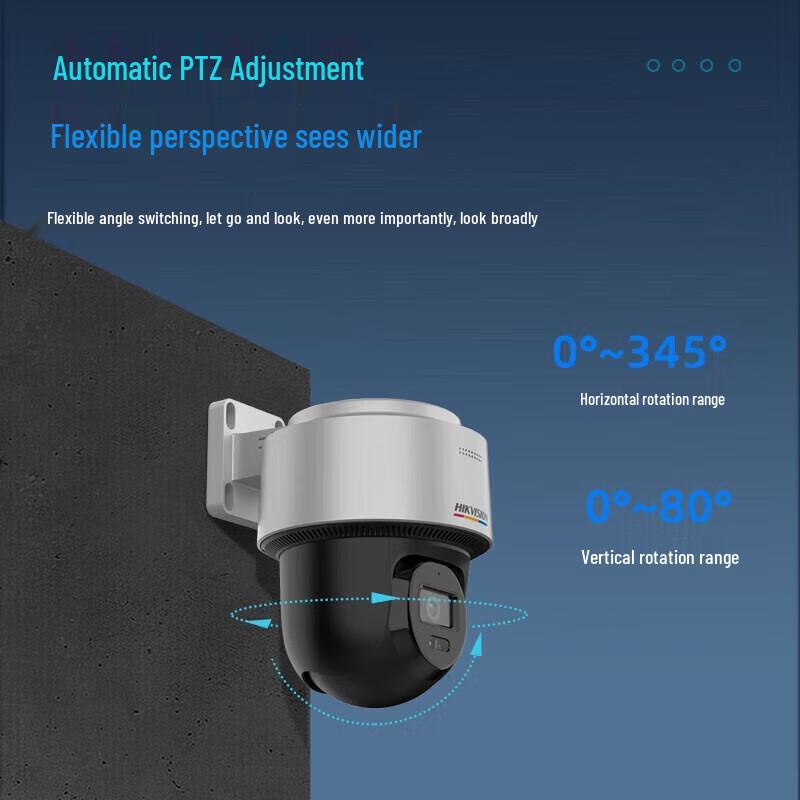 HIKVISION 4MP Full-Color PTZ POE Security Camera CN plug (adapter included)