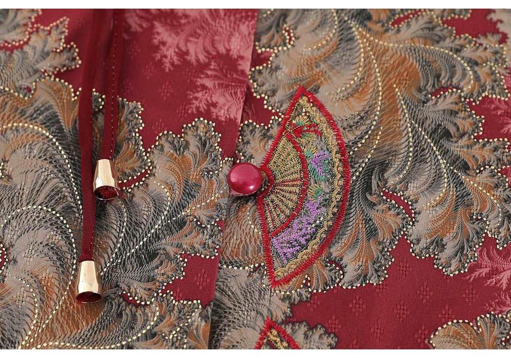Grandma's Summer Seven-Sleeve Chinese Suit: Traditional Two-Piece Women's Set