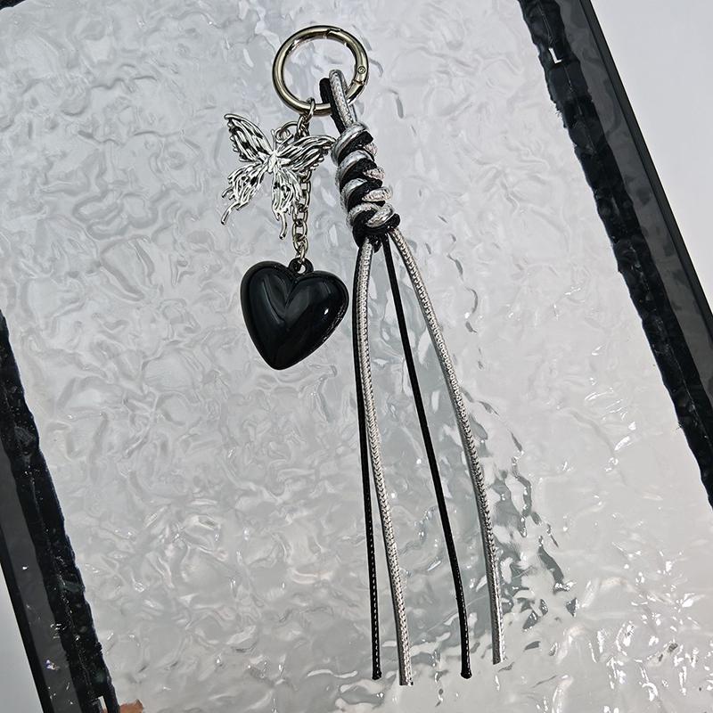 

Оригинальный стиль Ins простой искусственная кожа веревка красочная любовь металлическая бабочка сумка кулон брелок мобильный телефон шнурок