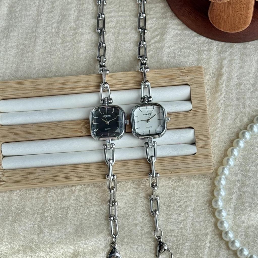 Ceas brățară cu lanț pătrat aur vintage pentru femei SUNLIFEX