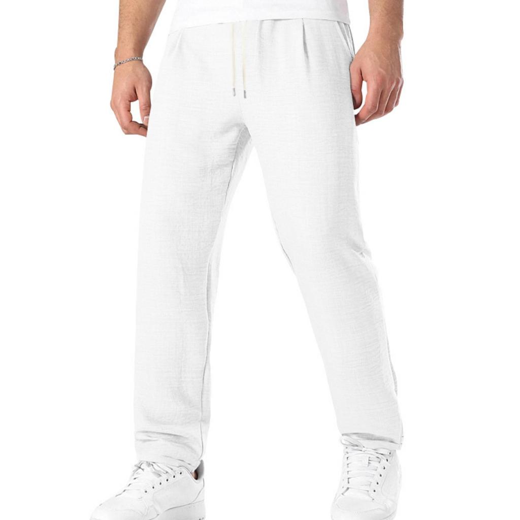 Men's Loose Fit Lounge Pants with Drawstring Waist Breathable Straight Leg Casual Sports Trousers for Home and Outdoor Wear