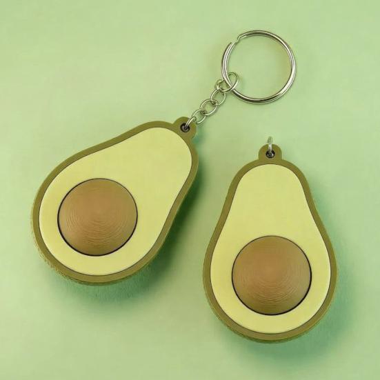 3D Tištěná Klíčenka s Avocado Clickerem Tlačítko na Dekompresi Klíčenka Fidget Hračka pro Pracovníky Doma i v Kanceláři Úzkost Úleva od Stresu Stolní Hračka