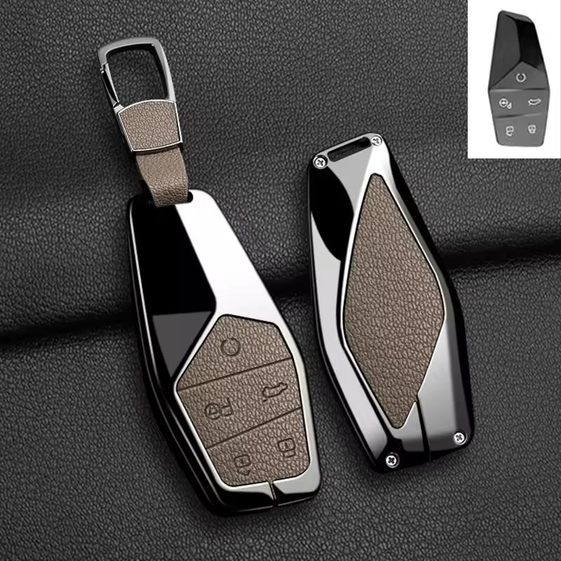 Zinc alloy car key protection cover, suitable for MG One 2022 2023 2024 car remote control key bag keychain accessories