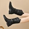 Fashion 2025 Women's Heeled Ankle Boots Fashion Leather Classical Shoes Designer Snow Winter Elegant Short Boots New Trends Zapatillas