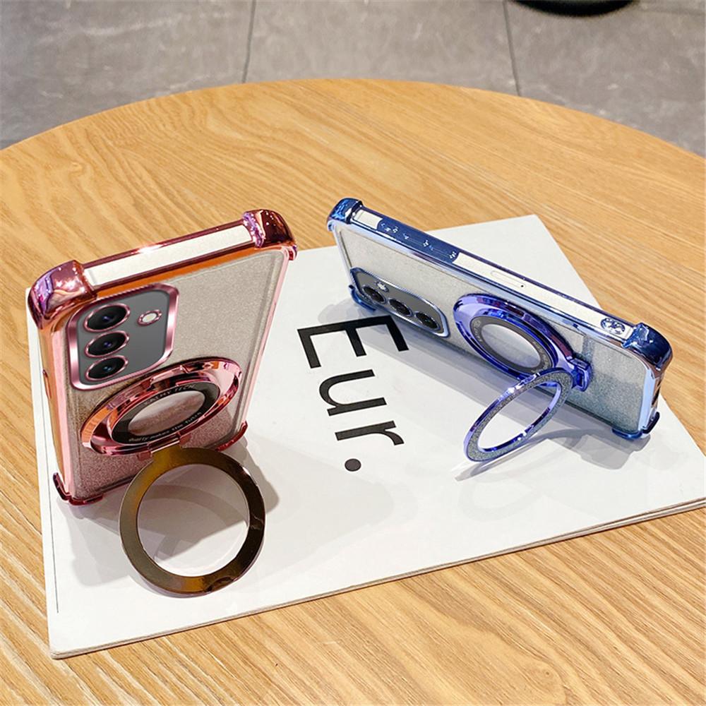 Shockproof Bling Glitter Plating Phone Holder Case For Huawei Nova 12 11 10 9 8 7 6 5 Pro SE Soft Silicone Stand Bumper Cover