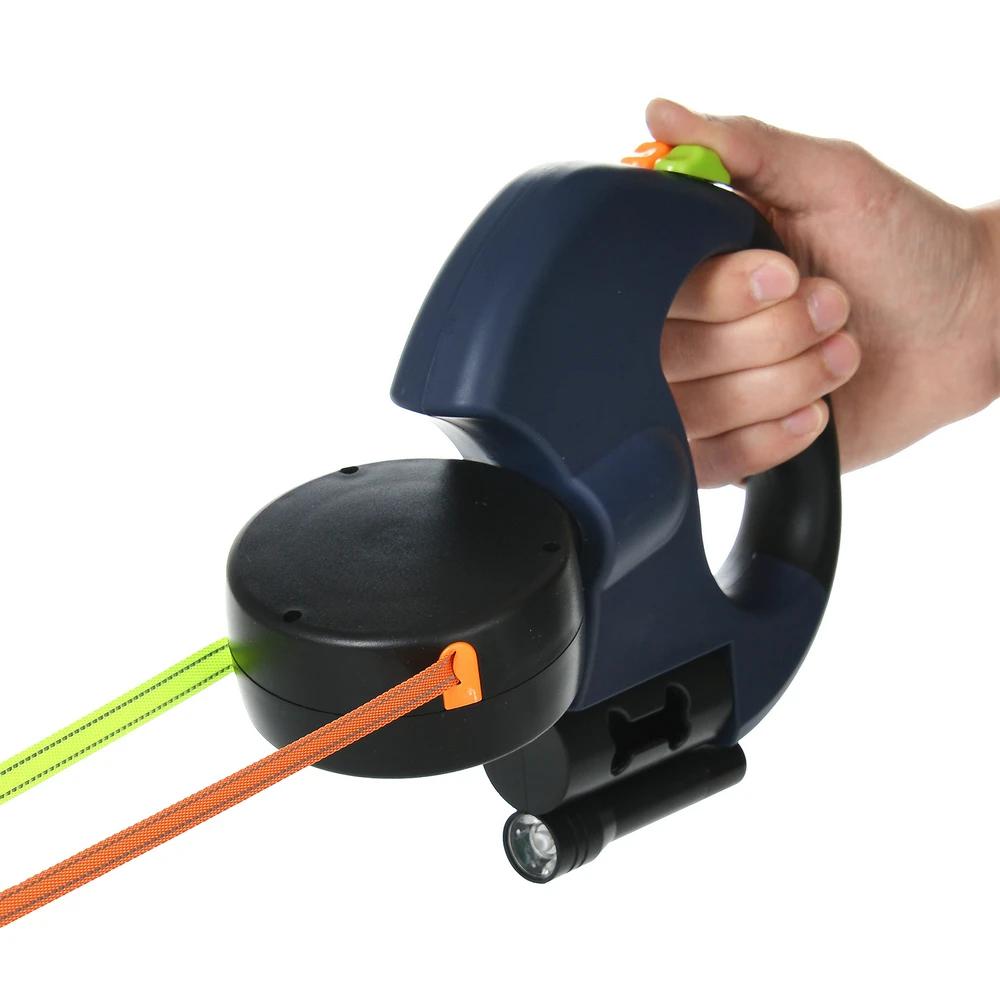 

3m Retractable Dog Leash For Small Dogs Reflective Dual Pet Leash Lead 360 Swivel No Tangle Double Dog Walking Leash With Lights 3 M - 8 KG