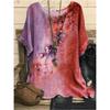 Printed round Neck Neck Casual Loose Top Print round Neck Top Women