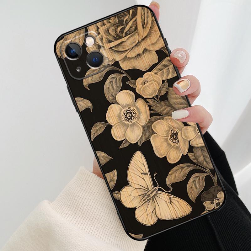 Tree Flower Bamboo Wood Phone Case For iPhone 17 Pro Max 16 15 11 13 12 14 Pro Max mini 15 16 Plus 16e 17 Air Cover