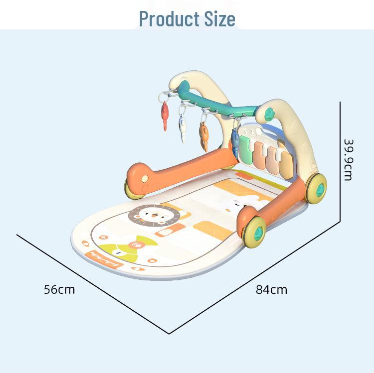 Newborn Pedal Piano Gym Walker: Early Learning Music Stroller Toy