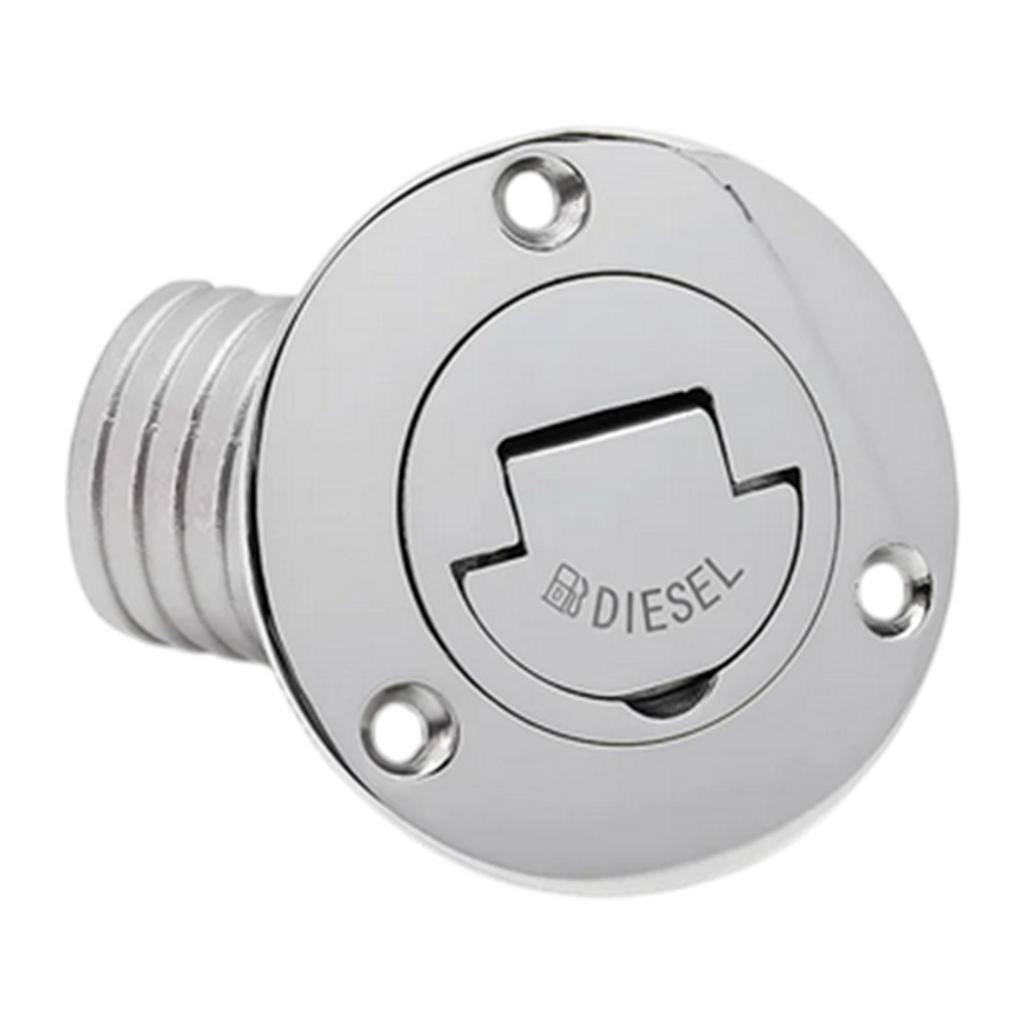 Stainless Steel Boat Deck Filler Cap Keyless Marine Hardware 38mm Hose Fitting for Yacht RV Truck