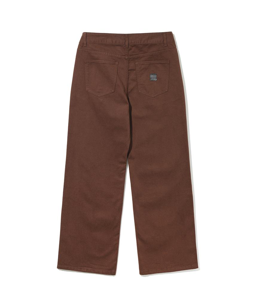UCLA Unisex Preppy Over-Wide Collar Denim Pants [Brown](Ub8Dp20_55)