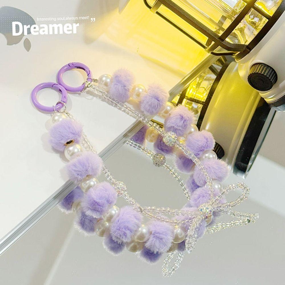

Double Chain Mobile Phone Strap Plush Phone Lanyard New Bag Pendant Keychain зелений