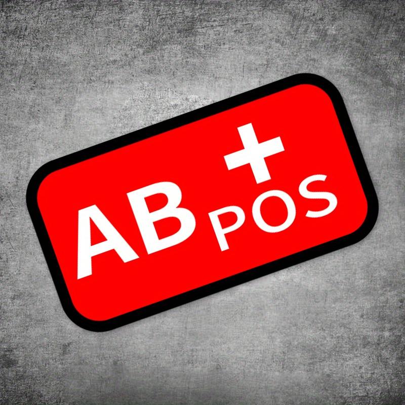 Waterproof Blood Type Vinyl Sticker, Red A/B/AB/O POS NEG Graphic Decal, Universal DIY Decoration for Auto Motorcycle Helmet