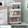 3/4 Tier Rolling Utility Cart Storage Shelf Movable Gap Storage Rack Kitchen Bathroom Slim Slide Organizer Shelf Livingroom Rack