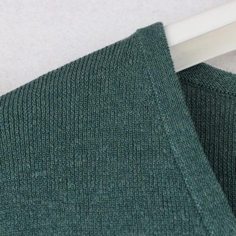 Sunshine House Autumn Winter New Arrival Export European and American plus Size Women's Clothes V Neck Linen Blend Long Sleeves Sweater Knitwear