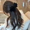 Black Velvet Bow Hair Clip Large Satin Bow Hairpin Retro Elegant Hair Accessory For Women Back Of The Head Hair Barrette