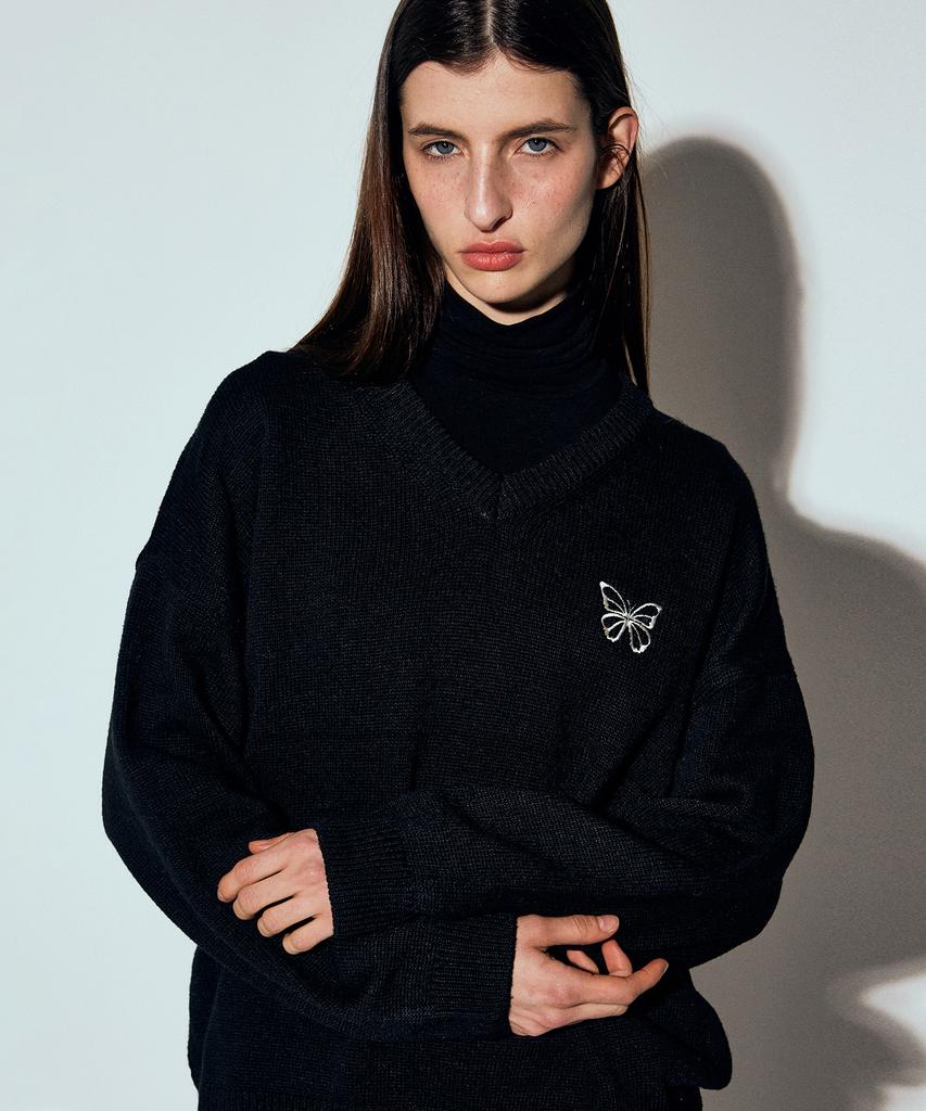 Nigaennikol Butterfly Signature Pullover Knit_Black
