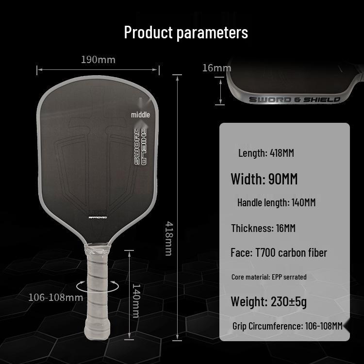 J2NF 16mm T700 Carbon Fiber Pickleball Paddle with EPP Foam Core