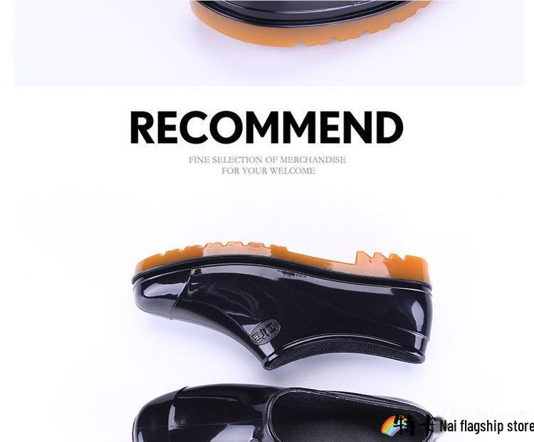 Men's Low-Cut Wear-Resistant Fashion Rain Boots: Non-Slip, Thickened Rubber Galoshes for Construction Sites